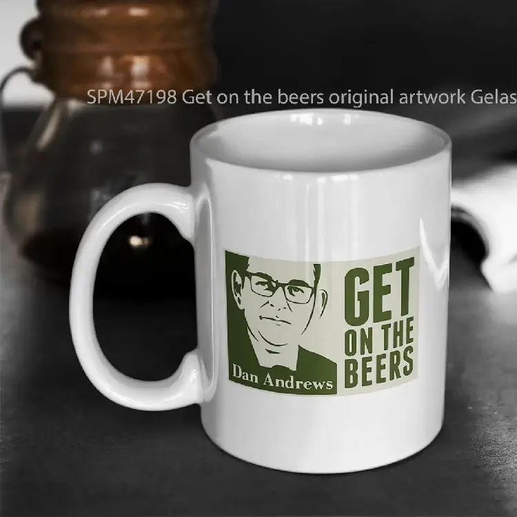 SPM47198 Get on the beers original artwork Gelas Keramik Supermug