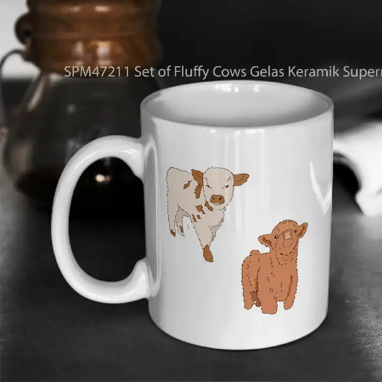 SPM47211 Set of Fluffy Cows Gelas Keramik Supermug