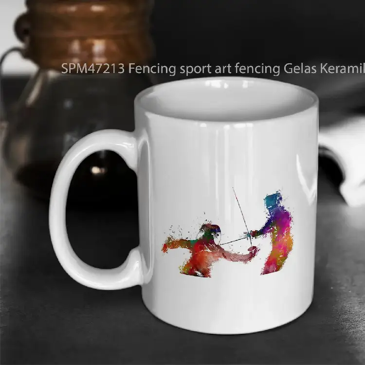 SPM47213 Fencing sport art fencing Gelas Keramik Supermug