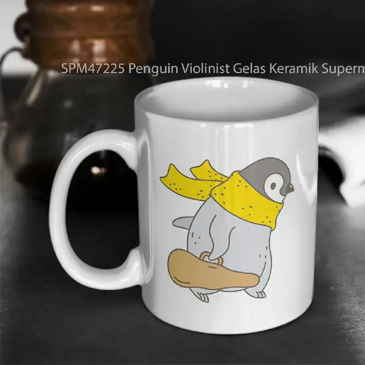 SPM47225 Penguin Violinist Gelas Keramik Supermug