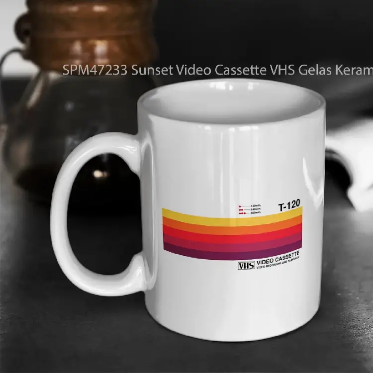SPM47233 Sunset Video Cassette VHS Gelas Keramik Supermug