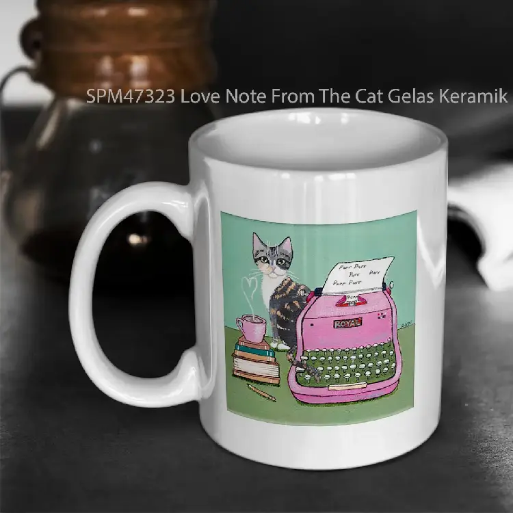 SPM47323 Love Note From The Cat Gelas Keramik Supermug