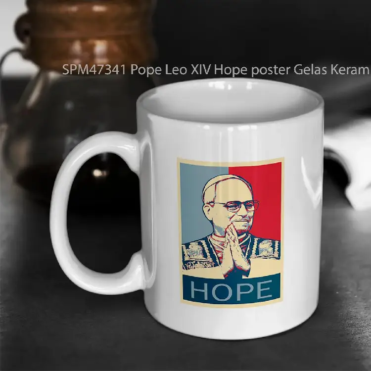 SPM47341 Pope Leo XIV Hope poster Gelas Keramik Supermug