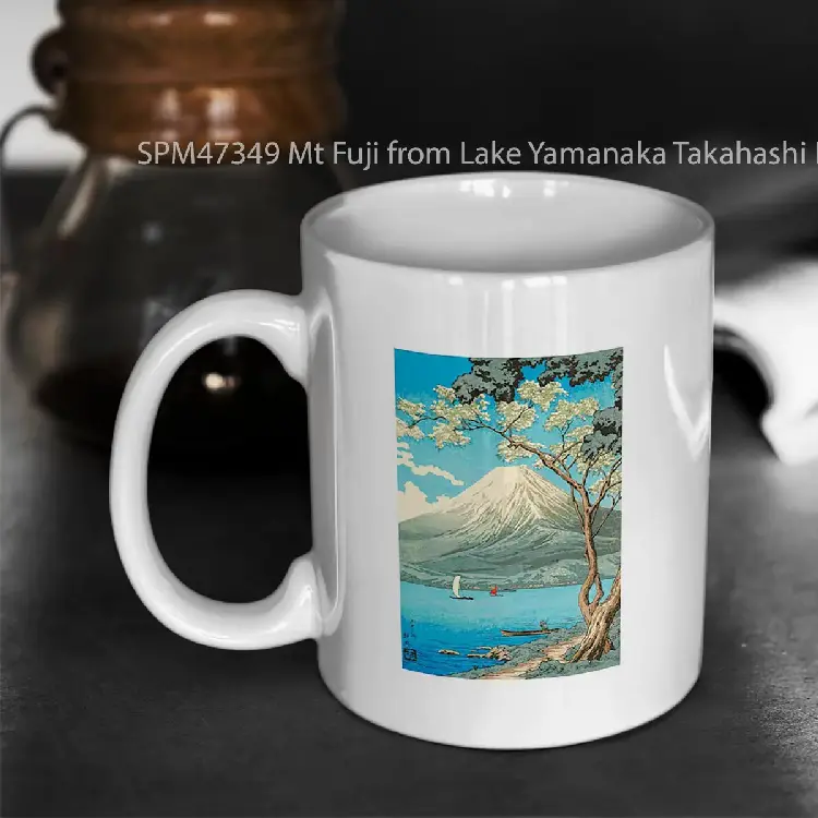 SPM47349 Mt Fuji from Lake Yamanaka Takahashi Hiroaki Japanese Art Gelas Keramik Supermug