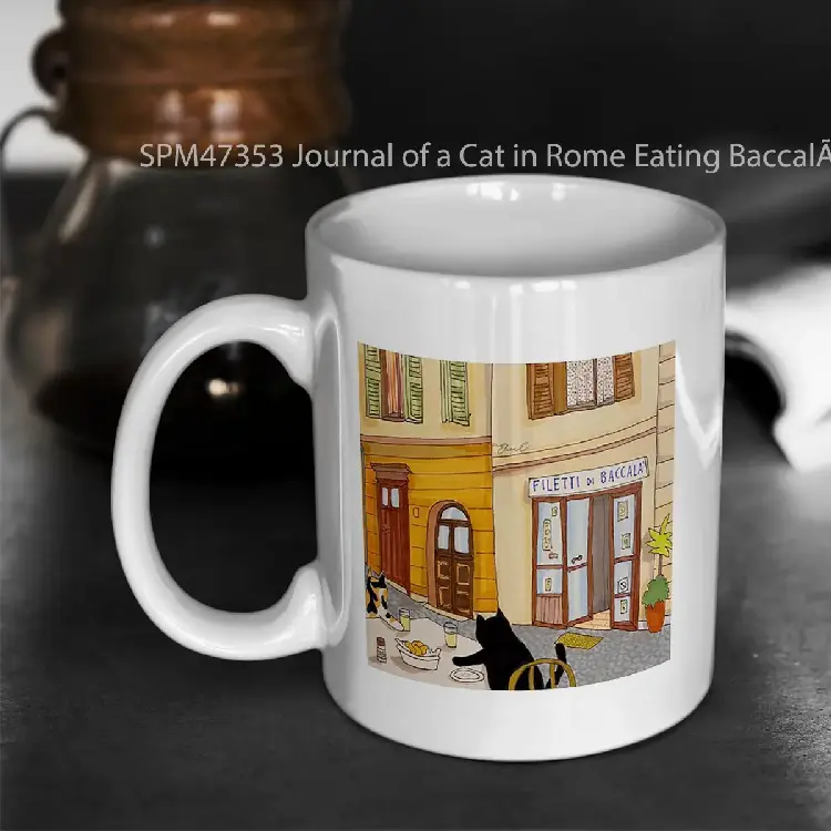 SPM47353 Journal of a Cat in Rome Eating Baccal%C3%83 Gelas Keramik Supermug