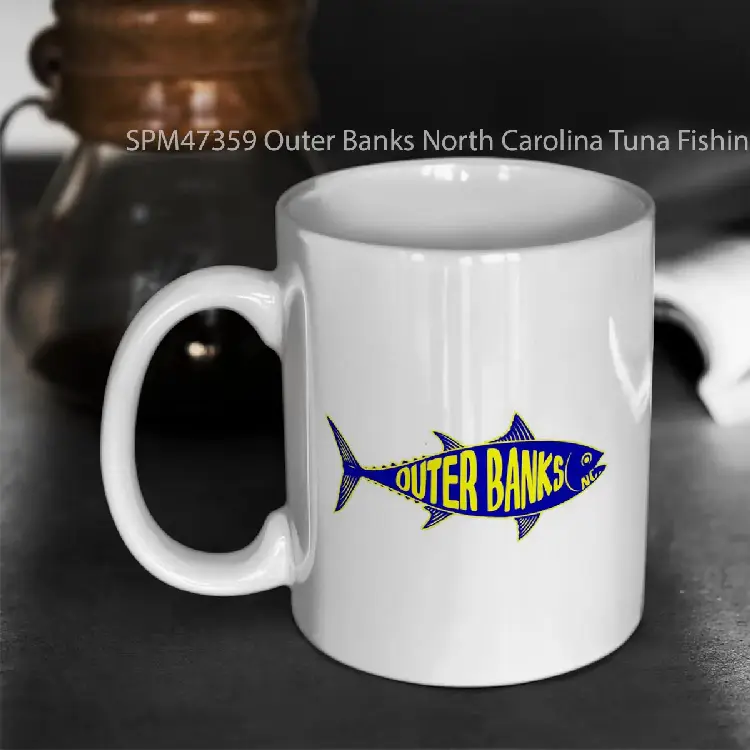 SPM47359 Outer Banks North Carolina Tuna Fishing Fish Gelas Keramik Supermug