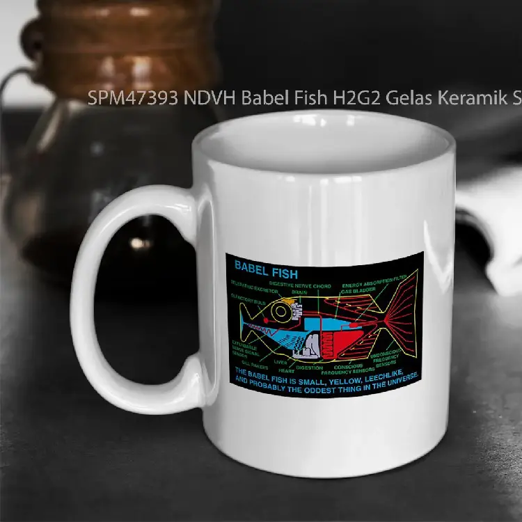 SPM47393 NDVH Babel Fish H2G2 Gelas Keramik Supermug