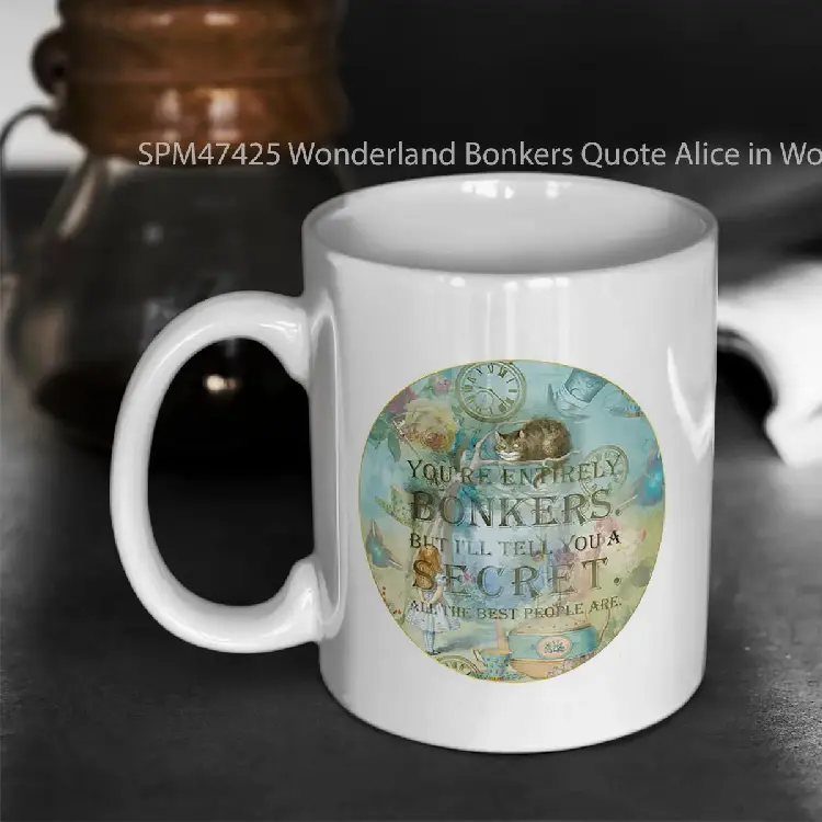 SPM47425 Wonderland Bonkers Quote Alice in Wonderland Gelas Keramik Supermug