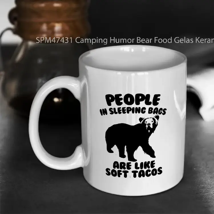 SPM47431 Camping Humor Bear Food Gelas Keramik Supermug