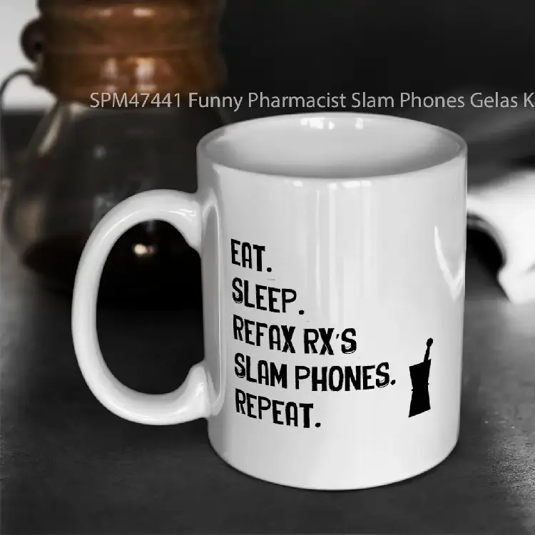 SPM47441 Funny Pharmacist Slam Phones Gelas Keramik Supermug
