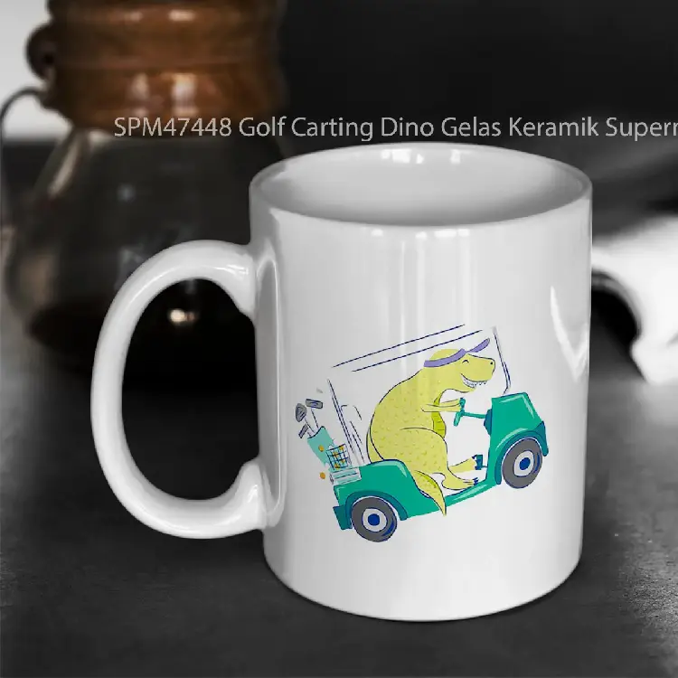 SPM47448 Golf Carting Dino Gelas Keramik Supermug