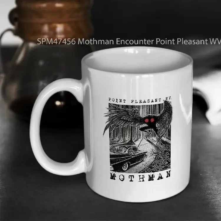 SPM47456 Mothman Encounter Point Pleasant WV Cryptid Gift Gelas Keramik Supermug