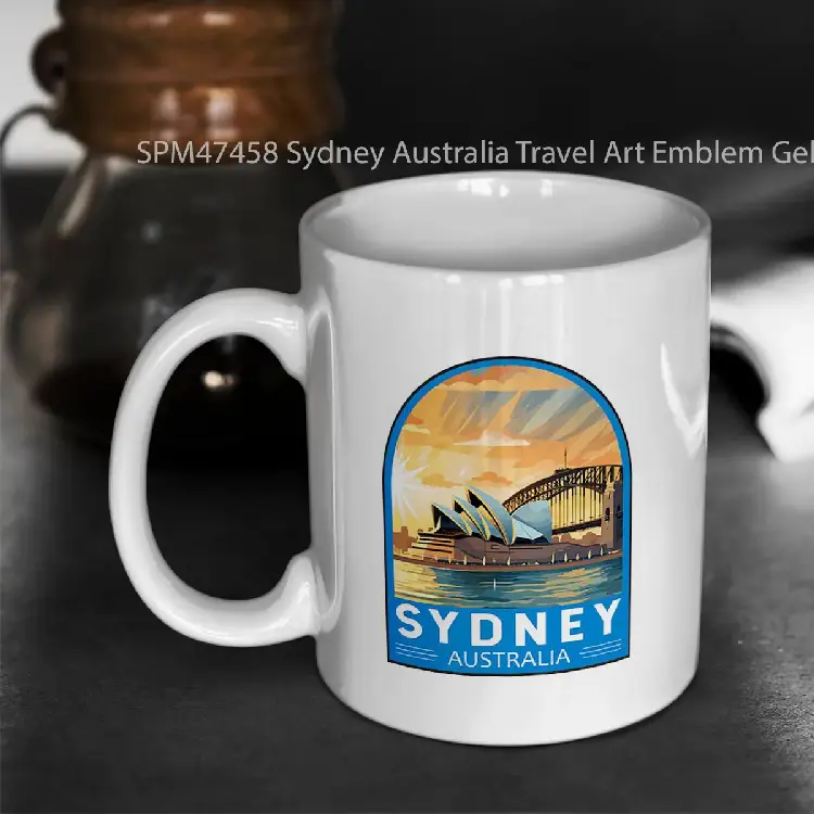 SPM47458 Sydney Australia Travel Art Emblem Gelas Keramik Supermug