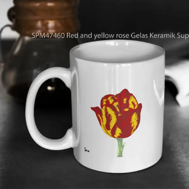 SPM47460 Red and yellow rose Gelas Keramik Supermug