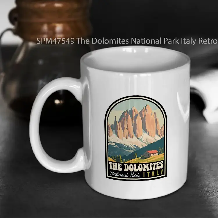 SPM47549 The Dolomites National Park Italy Retro Vintage Travel Souvenir Gelas Keramik Supermug