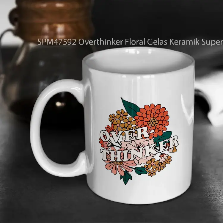 SPM47592 Overthinker Floral Gelas Keramik Supermug