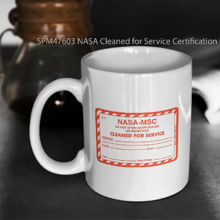 SPM47603 NASA Cleaned for Service Certification Label Gelas Keramik Supermug
