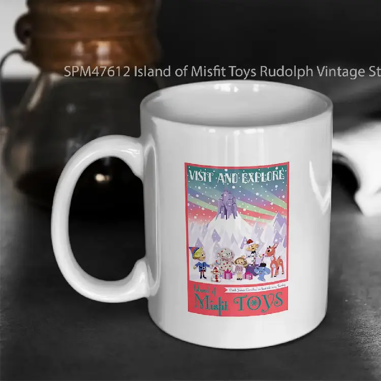 SPM47612 Island of Misfit Toys Rudolph Vintage Style Travel Poster Gelas Keramik Supermug