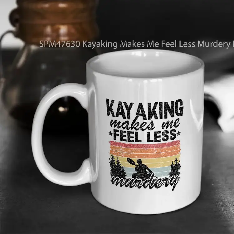 SPM47630 Kayaking Makes Me Feel Less Murdery Kayak Funny Gelas Keramik Supermug