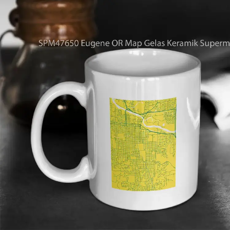SPM47650 Eugene OR Map Gelas Keramik Supermug