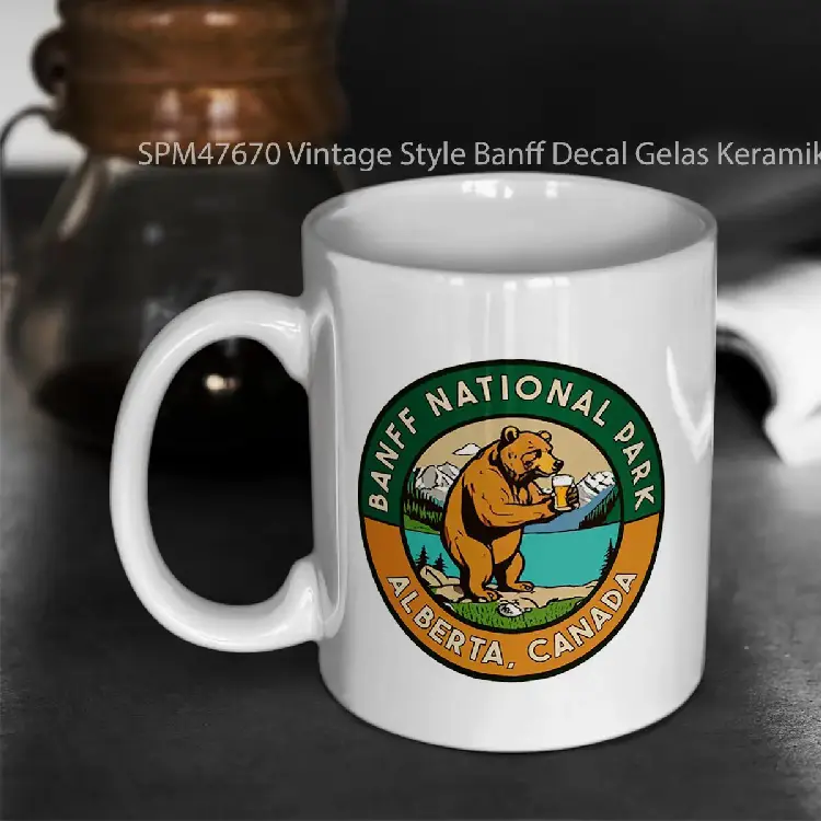 SPM47670 Vintage Style Banff Decal Gelas Keramik Supermug