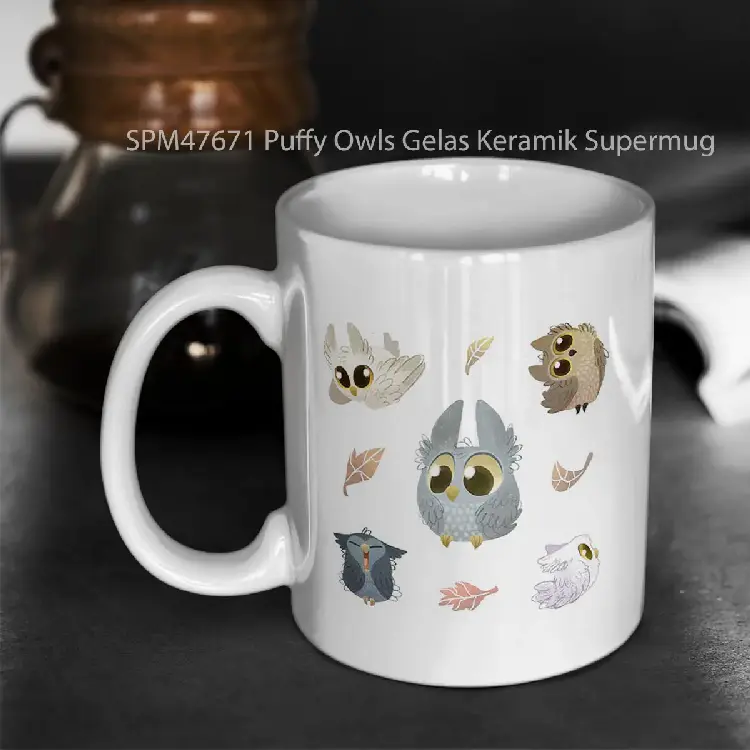 SPM47671 Puffy Owls Gelas Keramik Supermug