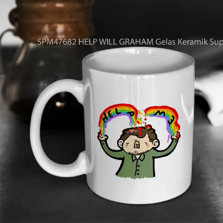 SPM47682 HELP WILL GRAHAM Gelas Keramik Supermug