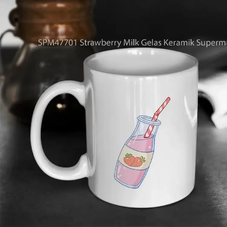 SPM47701 Strawberry Milk Gelas Keramik Supermug
