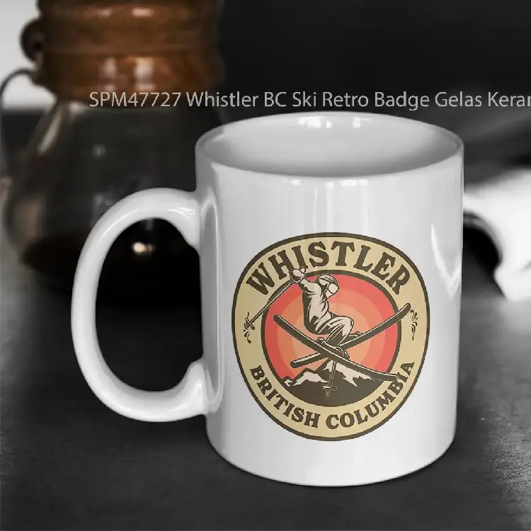 SPM47727 Whistler BC Ski Retro Badge Gelas Keramik Supermug