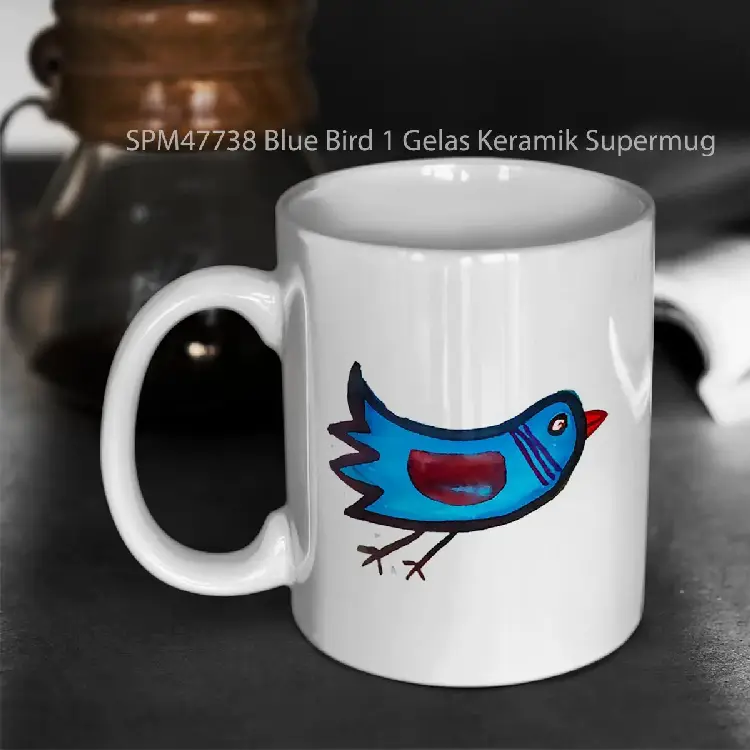 SPM47738 Blue Bird 1 Gelas Keramik Supermug