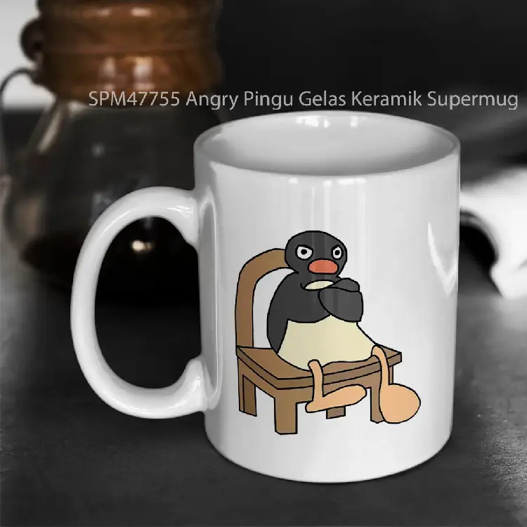 SPM47755 Angry Pingu Gelas Keramik Supermug
