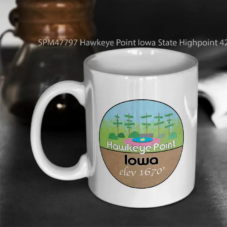 SPM47797 Hawkeye Point Iowa State Highpoint 42 Gelas Keramik Supermug