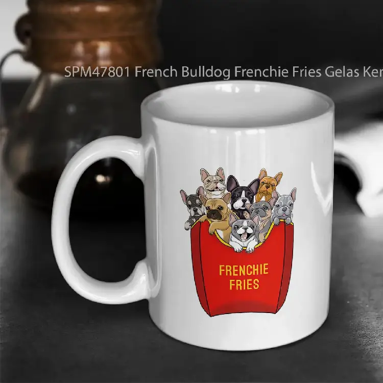 SPM47801 French Bulldog Frenchie Fries Gelas Keramik Supermug