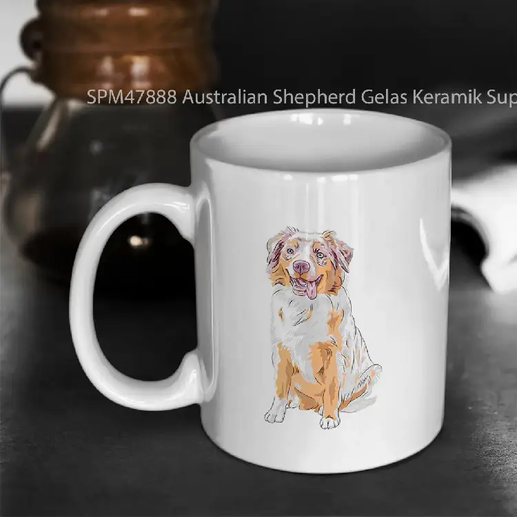 SPM47888 Australian Shepherd Gelas Keramik Supermug