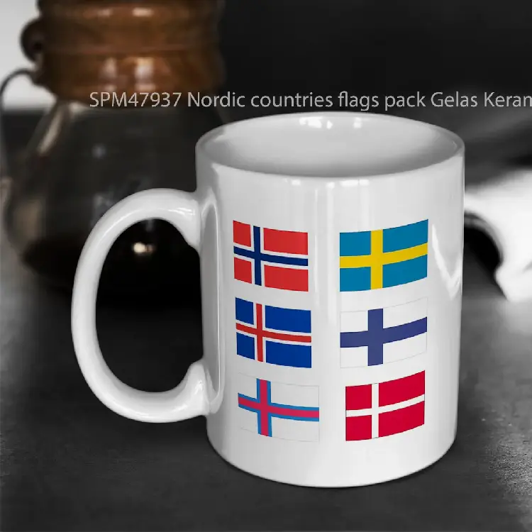 SPM47937 Nordic countries flags pack Gelas Keramik Supermug