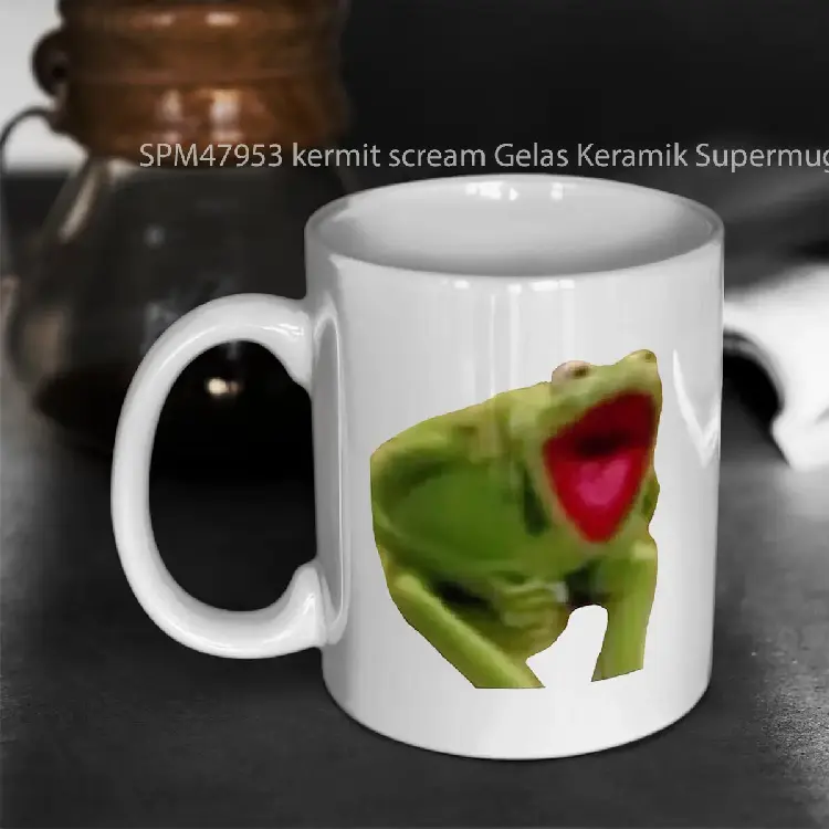 SPM47953 kermit scream Gelas Keramik Supermug