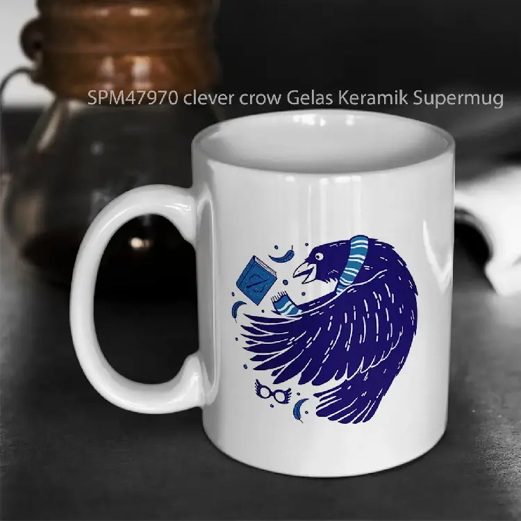 SPM47970 clever crow Gelas Keramik Supermug