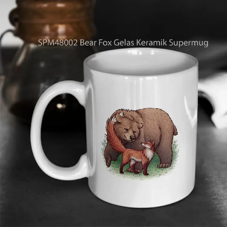 SPM48002 Bear Fox Gelas Keramik Supermug