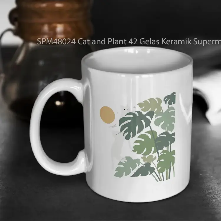 SPM48024 Cat and Plant 42 Gelas Keramik Supermug