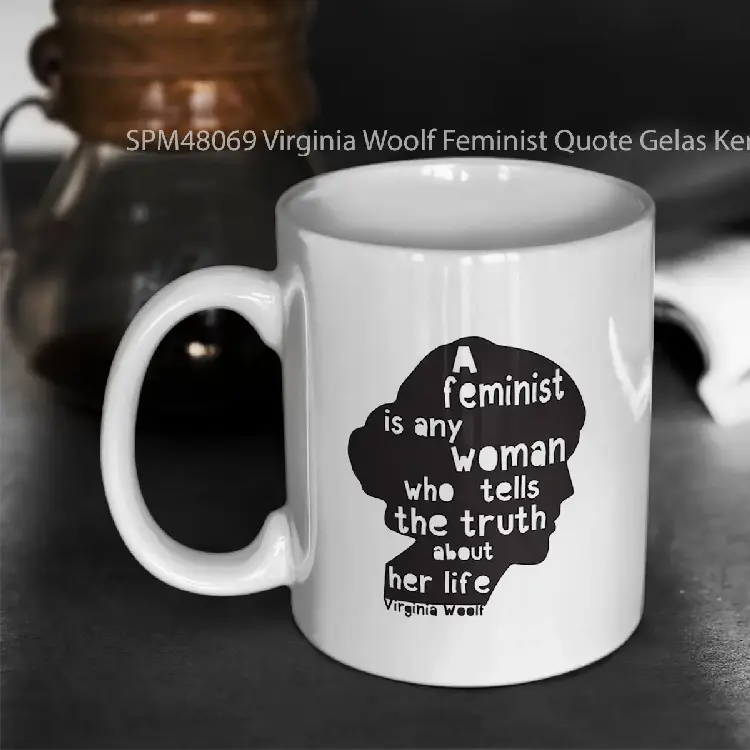 SPM48069 Virginia Woolf Feminist Quote Gelas Keramik Supermug