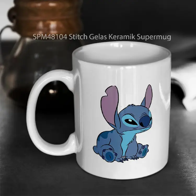 SPM48104 Stitch Gelas Keramik Supermug