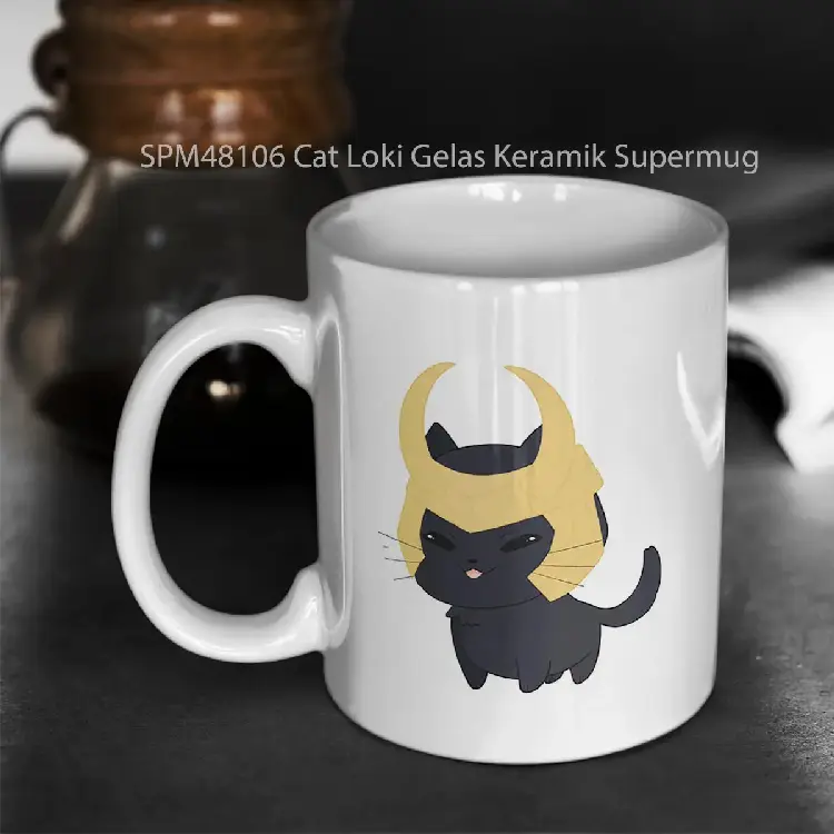 SPM48106 Cat Loki Gelas Keramik Supermug