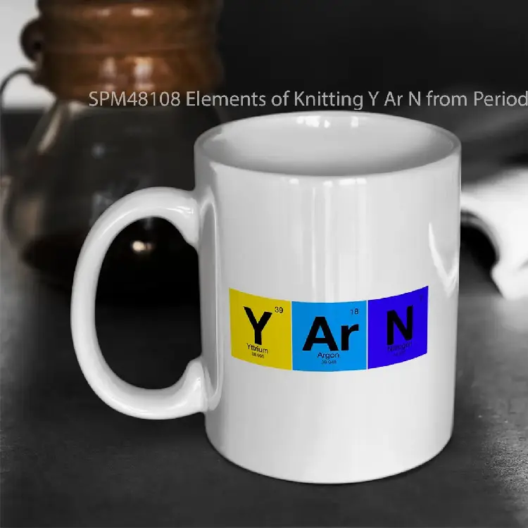 SPM48108 Elements of Knitting Y Ar N from Periodic Table Gelas Keramik Supermug