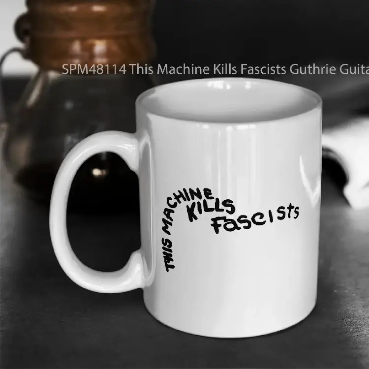 SPM48114 This Machine Kills Fascists Guthrie Guitar Gelas Keramik Supermug