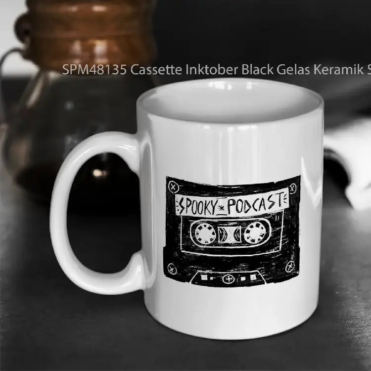 SPM48135 Cassette Inktober Black Gelas Keramik Supermug