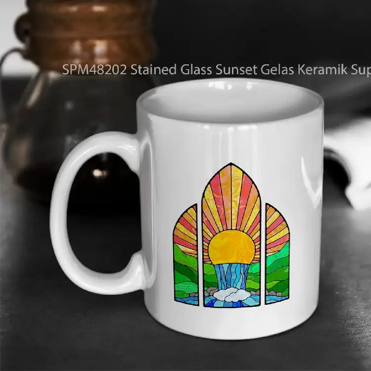 SPM48202 Stained Glass Sunset Gelas Keramik Supermug
