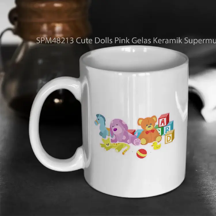 SPM48213 Cute Dolls Pink Gelas Keramik Supermug