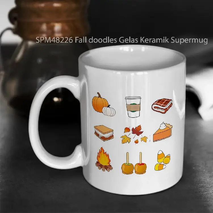 SPM48226 Fall doodles Gelas Keramik Supermug