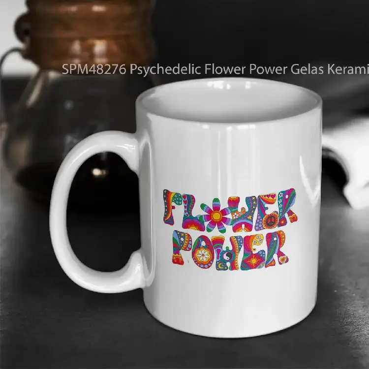 SPM48276 Psychedelic Flower Power Gelas Keramik Supermug