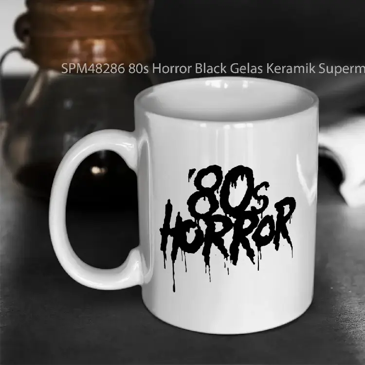 SPM48286 80s Horror Black Gelas Keramik Supermug